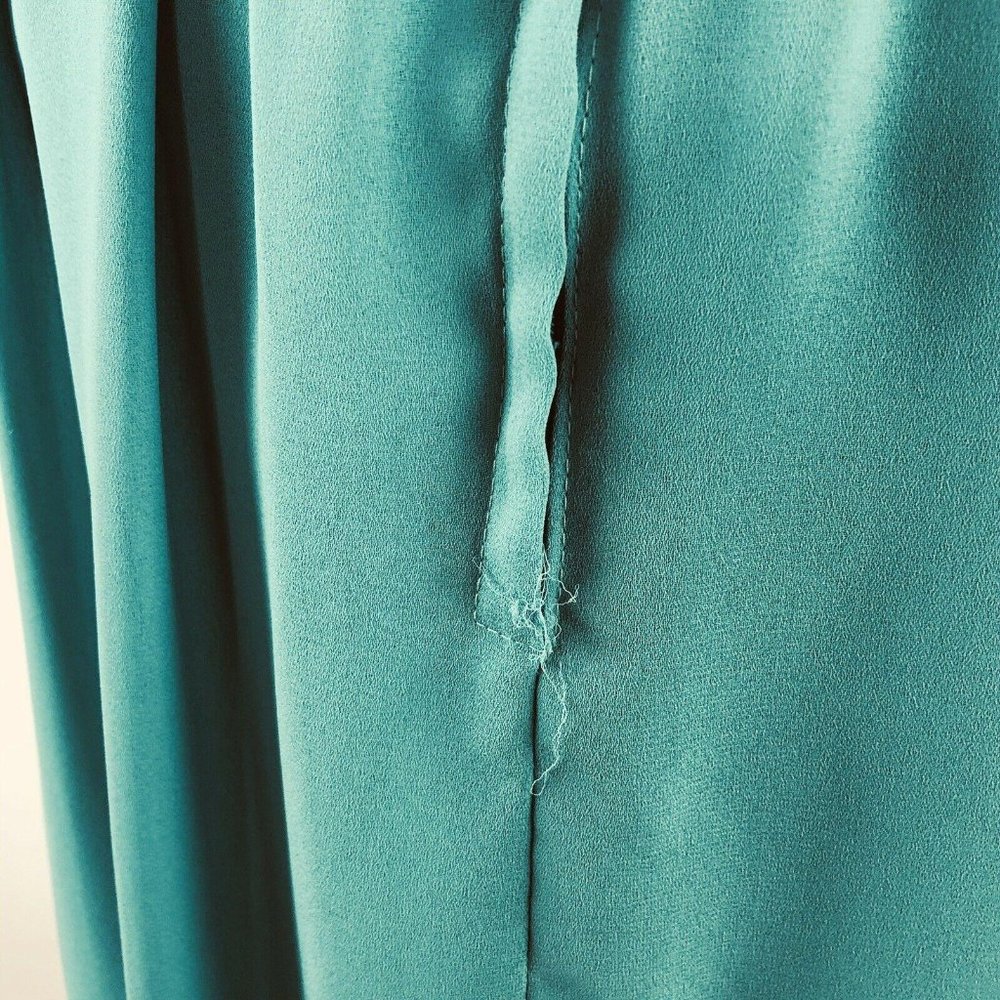 Miss Elliete Vtg 60s Teal Tulip Hem Dress  |  Wome - Picture 7 of 10